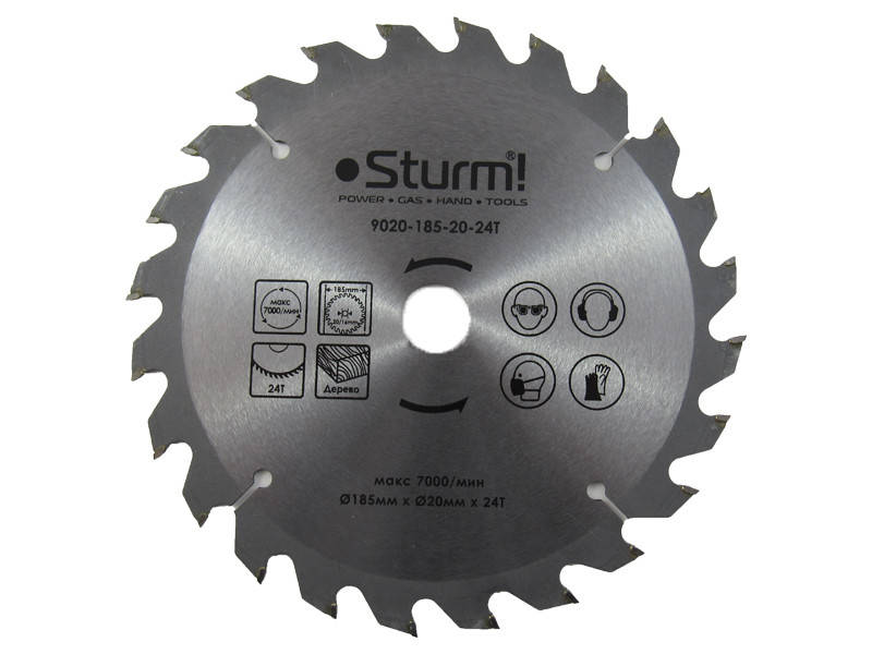 

Диск пильный по дереву Sturm 9020-185-20-24T, 180х20 мм 24 зуба