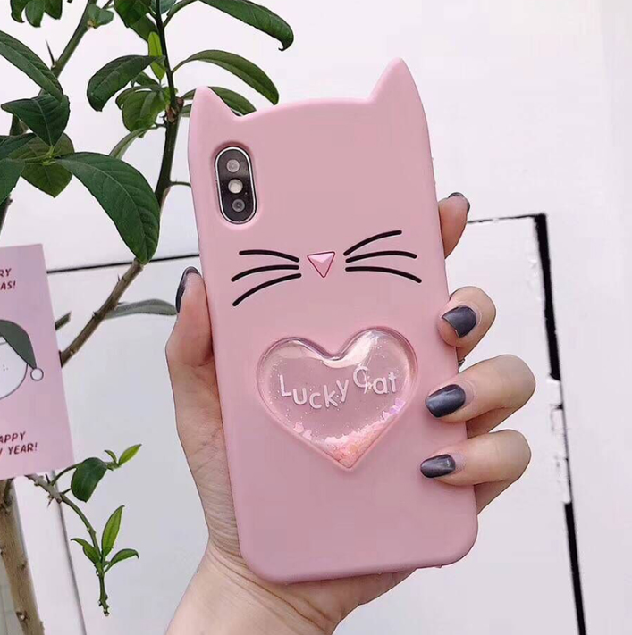 

3D Чехол для Samsung Galaxy J7/710 2016/J7 Neo/ J7 Core Котик с ушками и сердечком, Розовый