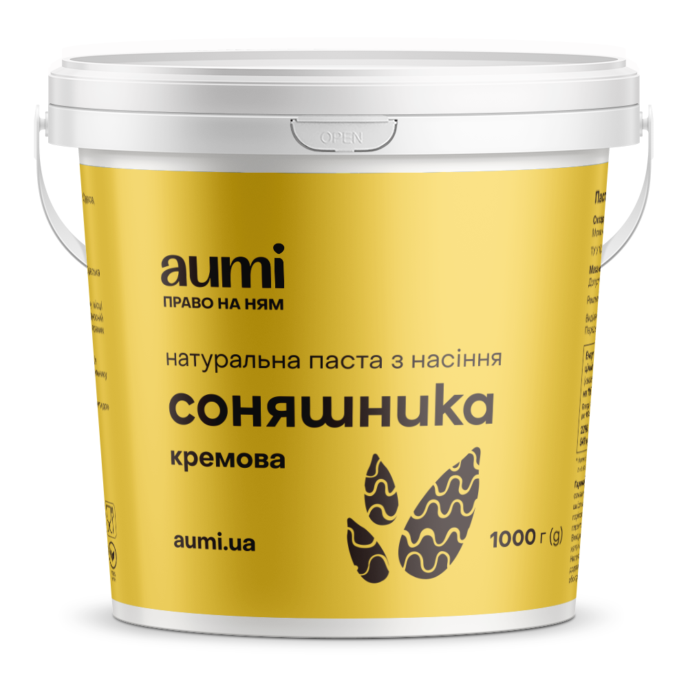 

Паста из семян подсолнуха кремовая, 1кг, ведро, натуральная без добавок