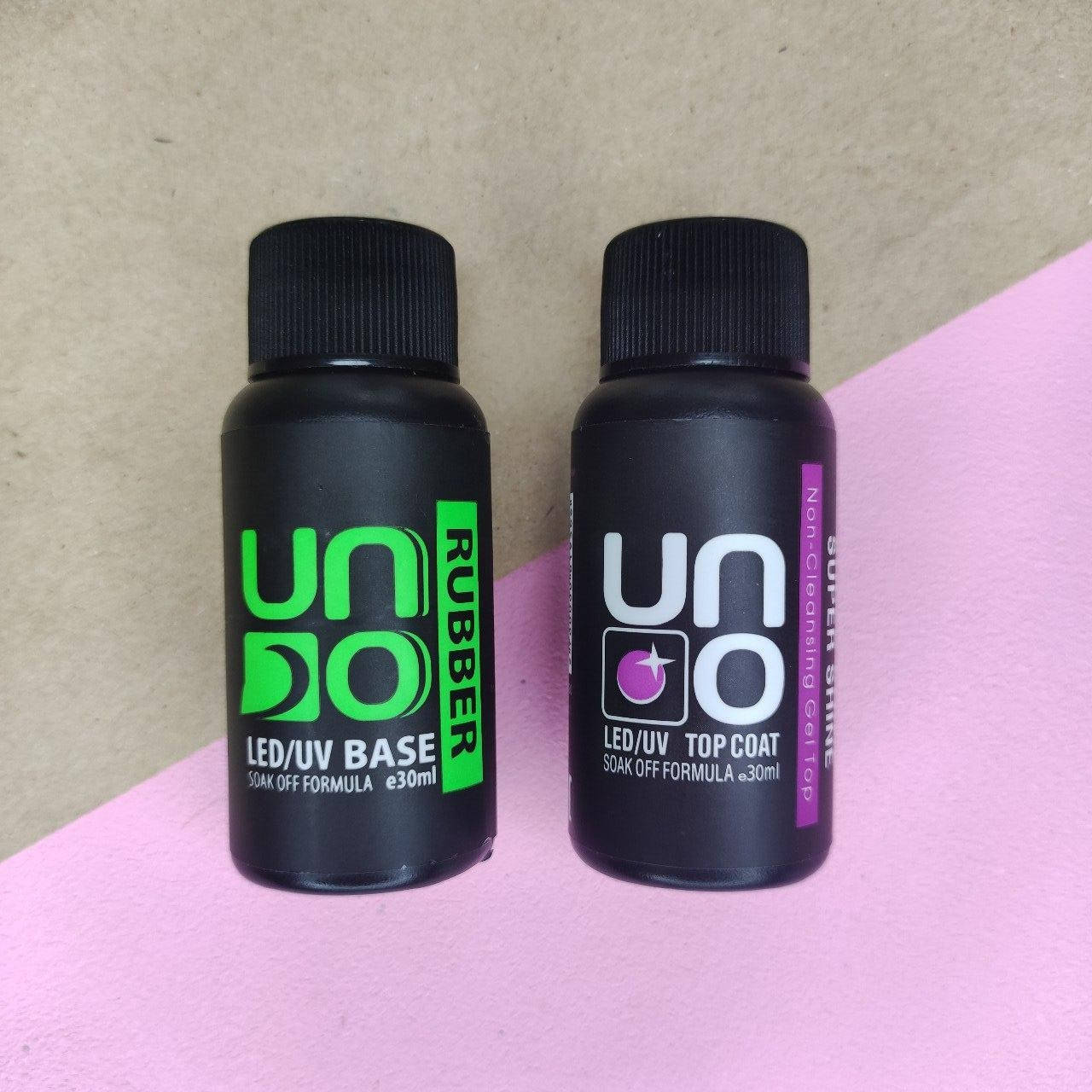 

2в1 Uno Топ + База по 30мл Top+Base/ Super Shine + Rubber Base