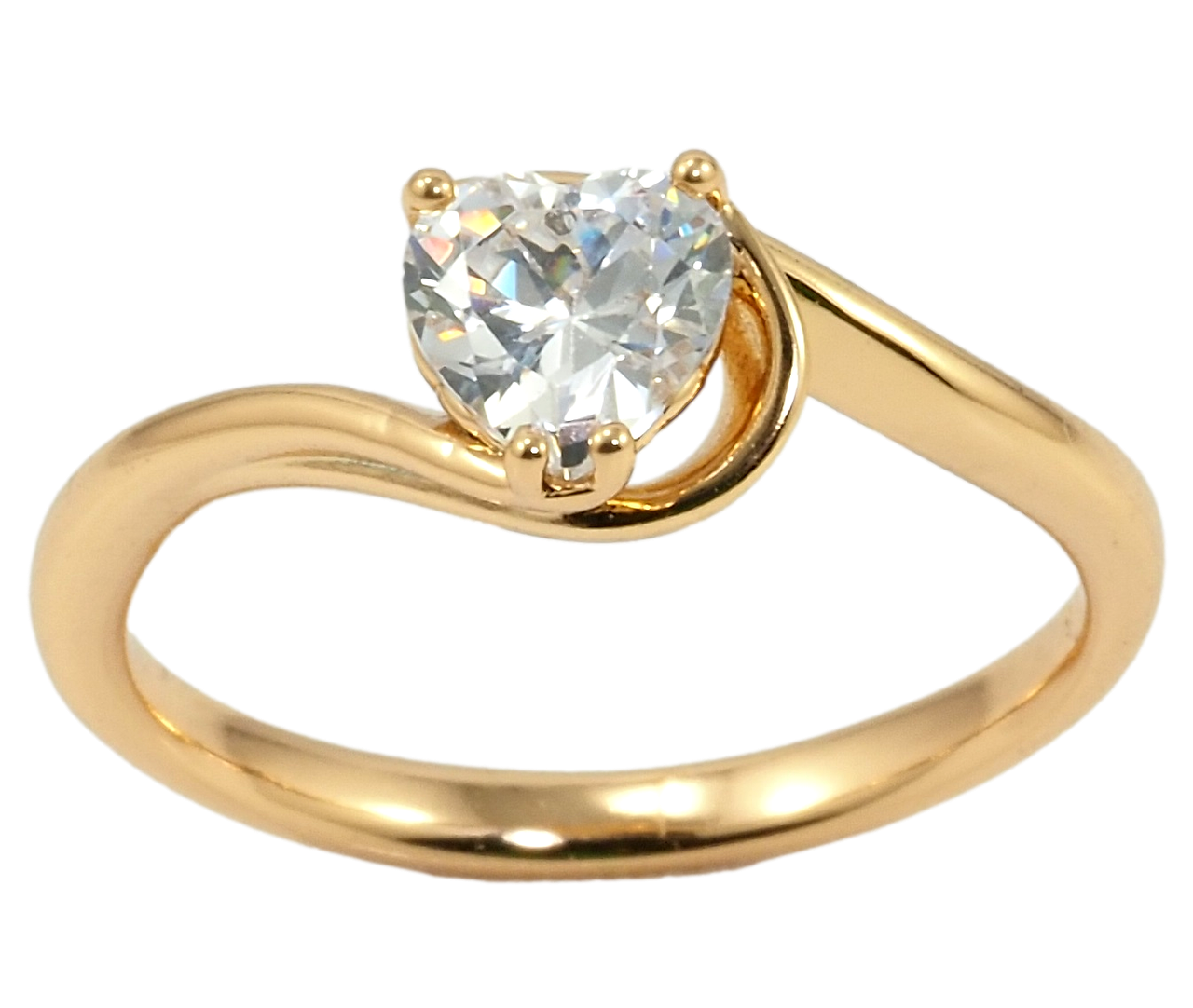 

Кольцо Xuping Позолота 18K "Фианит сердце" р.18.5