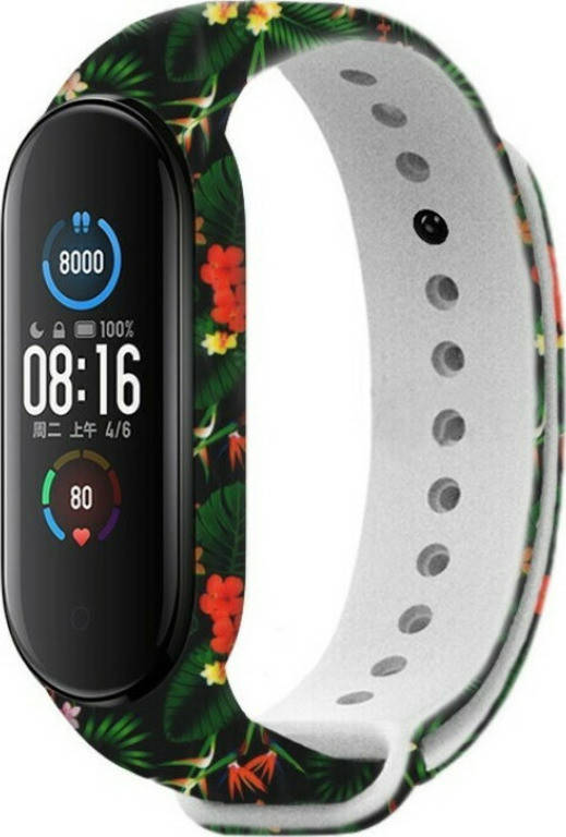 

Mi band 5 ремешок ми бенд 6 с рисунком тропики