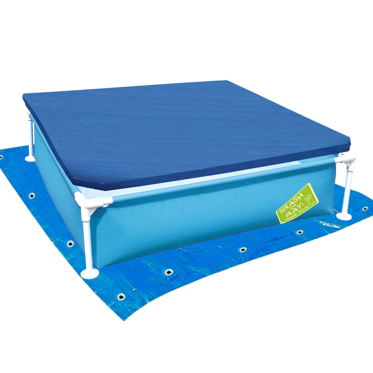 

Каркасный бассейн Bestway 56217-1, 122 х 122 х 30.5 см (тент, подстилка), голубой