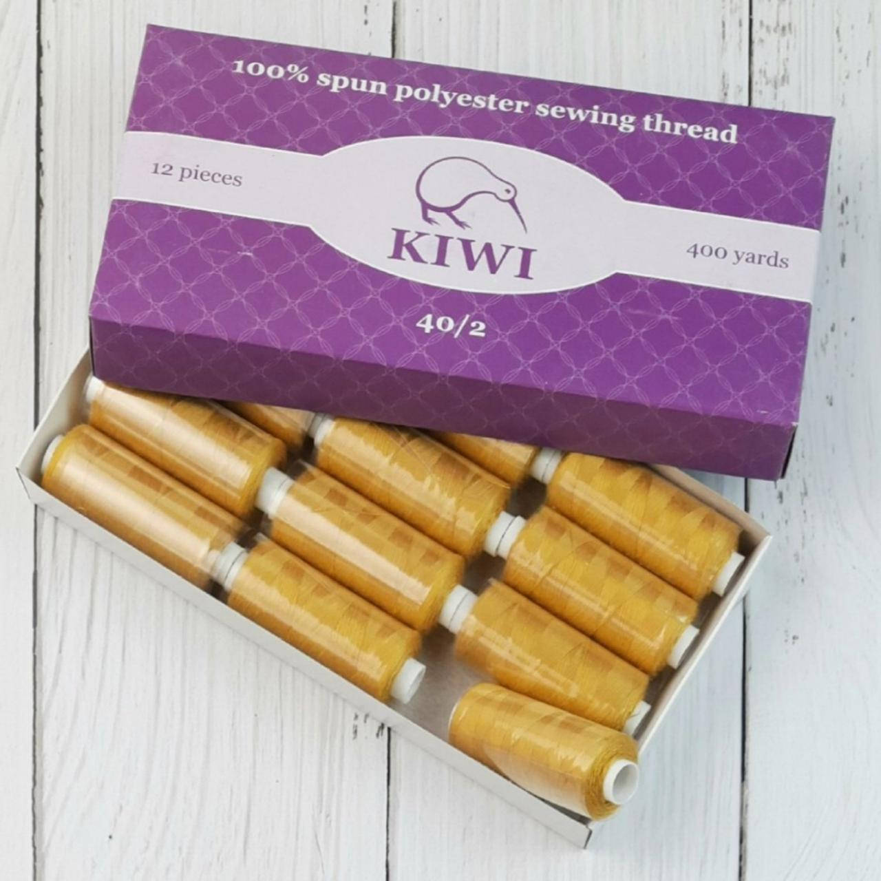 

137 Швейные нитки Kiwi 40/2 (400 ярдов) СВ. ГОРЧИЦА, Белый