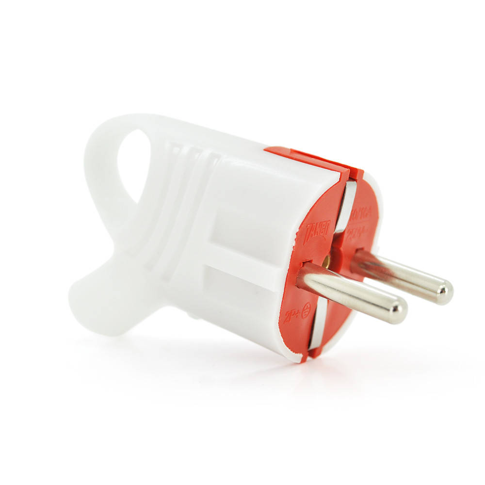 

Вилка с заземлением угловая, 16A 250V, A112, White, Q20