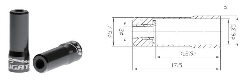 

Кінцевик гальмівної рубашки Alligator M5x17.5мм чорний
