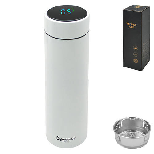 

Термос с индикатором температуры Besser White 450 мл (MT-3566W), Белый