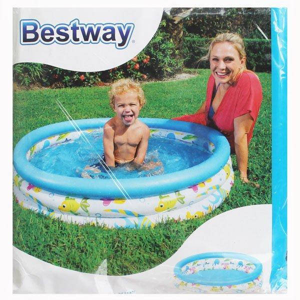 

Детский надувной бассейн 102х25 см Рыбки Bestway 51008 BF, Синий