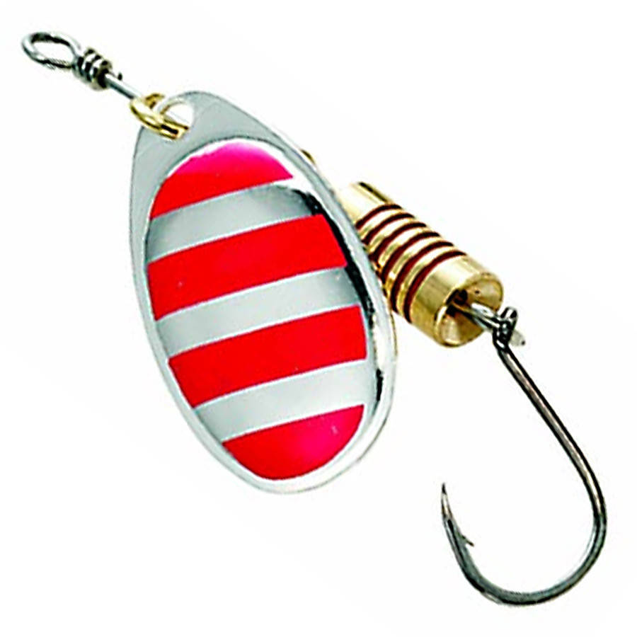 

Блесна-вертушка DAM Effzett Standart With Single Hook 4гр (red stripes), Красный