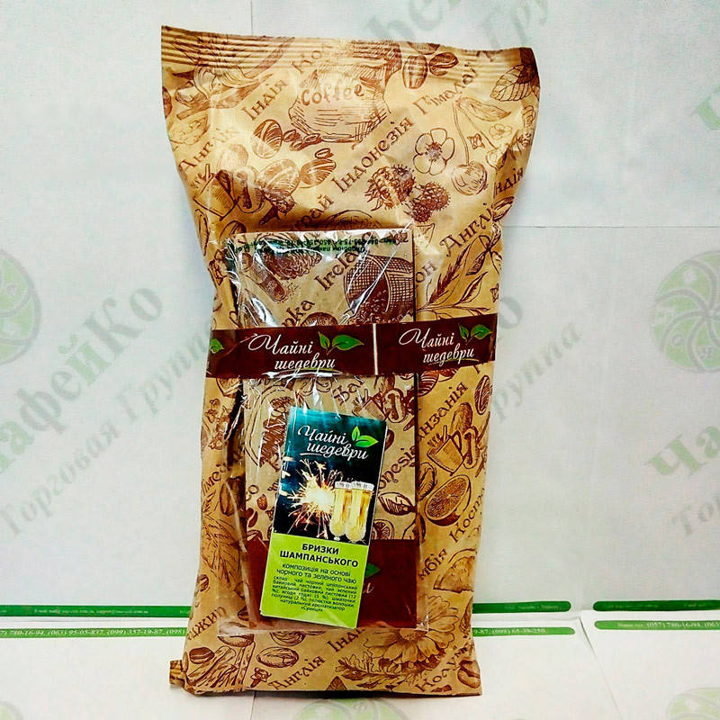 

Чай Чайные шедевры Брызги шампанского черн.+зел. 500г