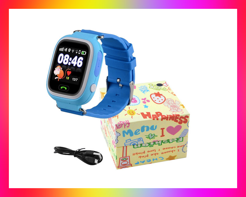 

Smart Watch Q90 Детские смарт часы сенсорный экран+ подарочная упаковка синий цвет
