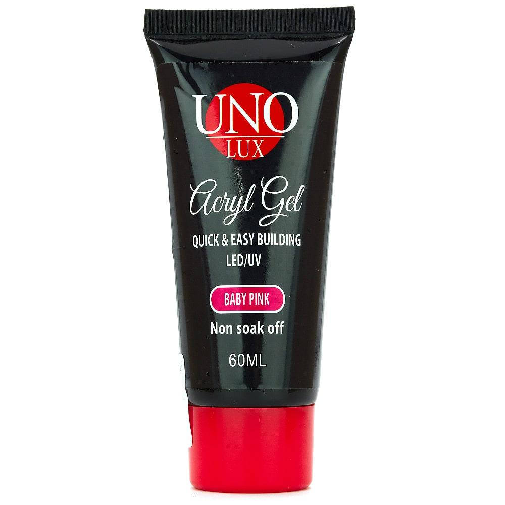 

Акрил-гель, полигель UNO Poly UV Gel 60 мл, Baby Pink, Розовый
