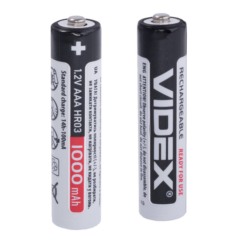 

Аккумулятор AAA/HR03 1000mAh, VIDEX (HR03-1000-2DB) VIDEX