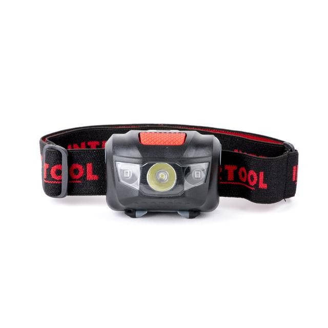 

Фонарь налобный светодиодный, пылевлагозащищенный корпус, четыре режима работы, 1 Вт + 2 LED, батарейки 3 ААА., Красный