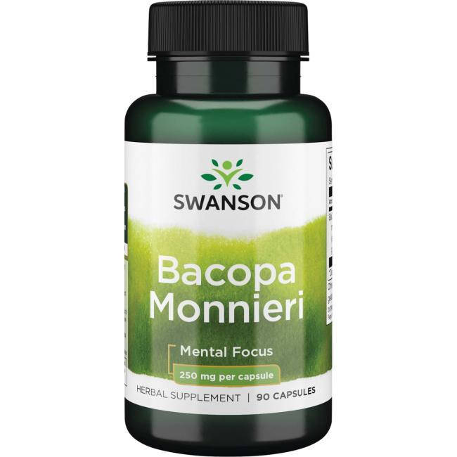 

Экстракт Бакопа Монье, Swanson, Bacopa Monnieri Extract, 250 мг, 90 капсул