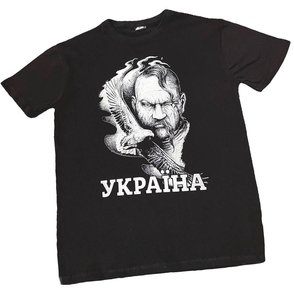 

Футболка женская патриотическая антивоенная летняя с принтом и надписью Украина XS-XXXL хлопок Черная, Черный