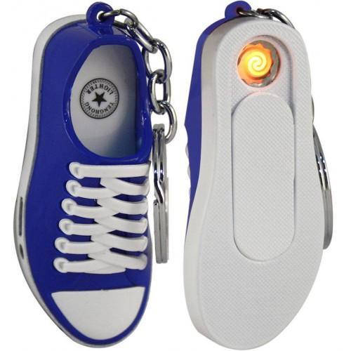 

Usb зажигалка брелок Кед с фонариком, Разные цвета