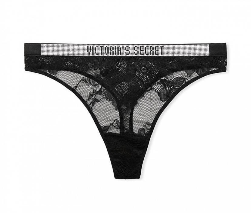 

Трусики Victoria Secret со стразами Swarowski, Черный
