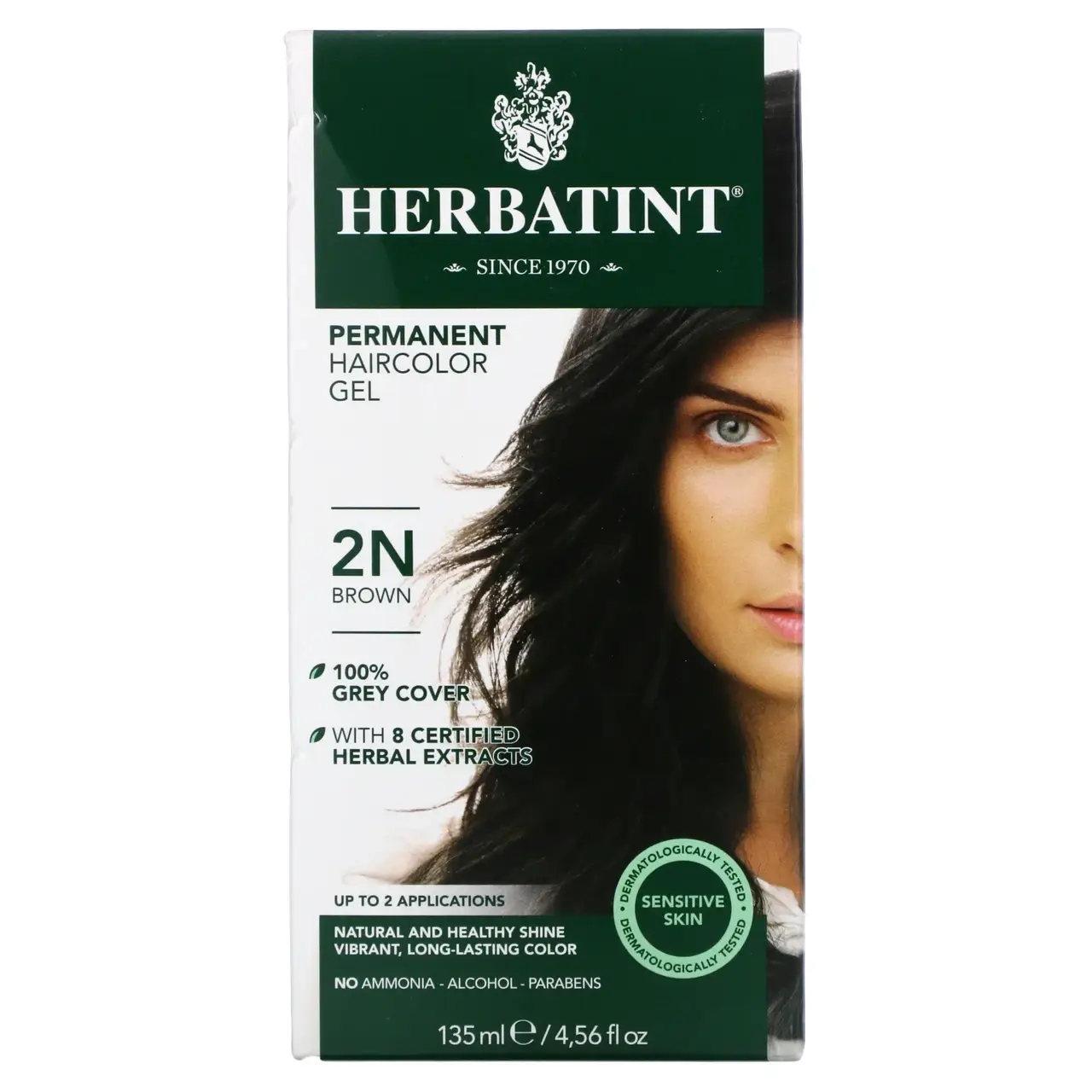 

Herbatint, Перманентная гель-краска для волос, 2N, коричневый, 135 мл