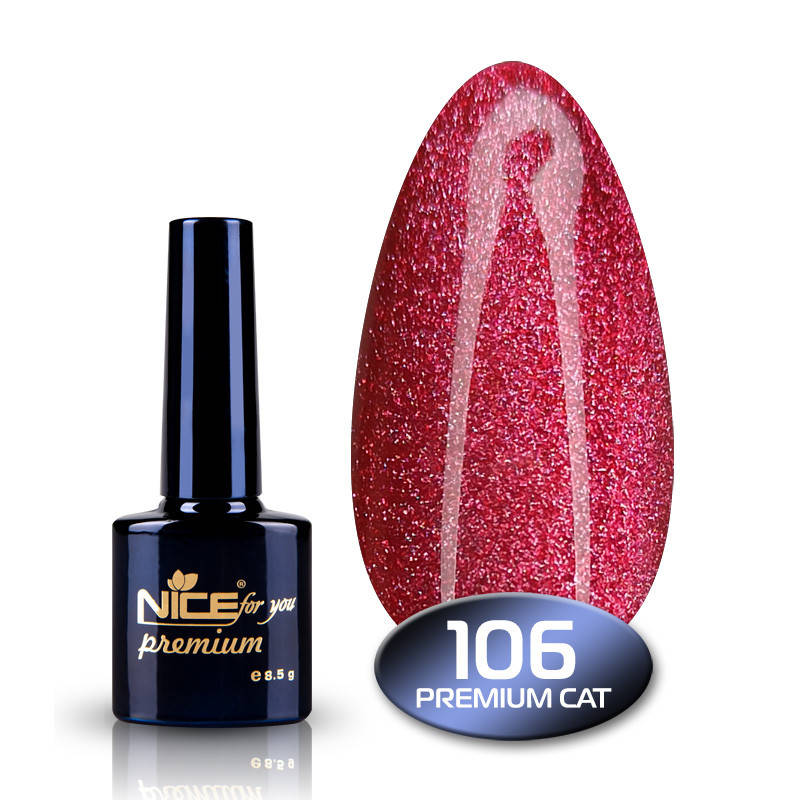 

Гель-лак с эффектом кошачьего глаза Nice for you Premium, №106 рубиновый 8,5 мл