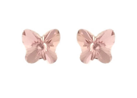 

Серьги Xuping Родий с кр-ми Swarovski гвоздики (пусеты) "Кристальные бабочки Light Rose"