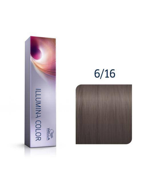 

Краска для волос Wella Professionals Illumina Color 6/16 - Тёмный блонд пепельно-фиолетовый