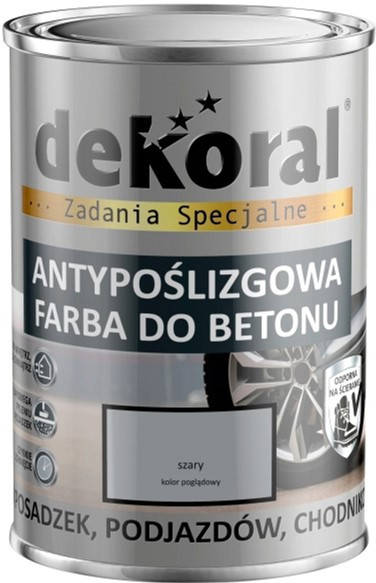 

Краска антискользящая для бетона Dekoral 0.75 л Серая, Белый