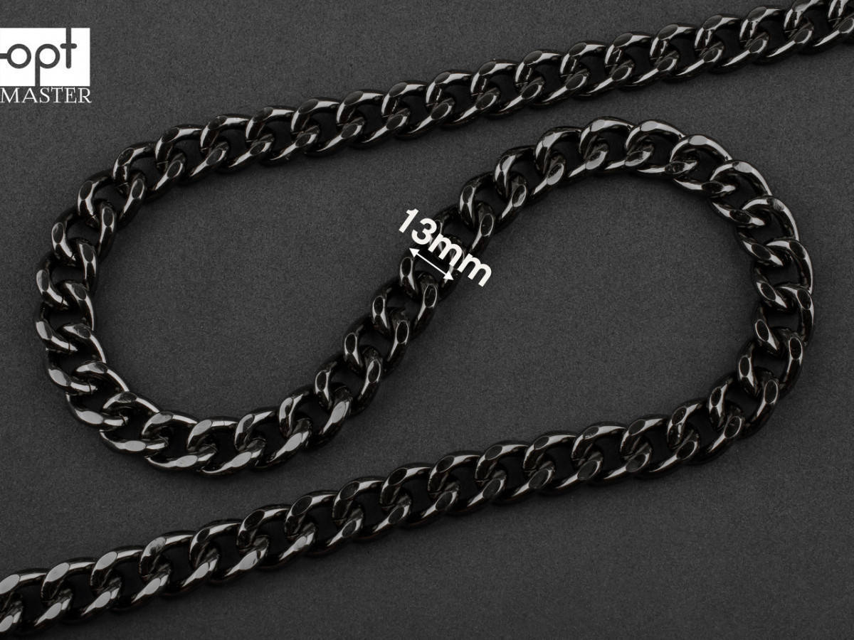 

Цепочка (ручка) для сумки клатча, 65-271 тёмный никель, метражная