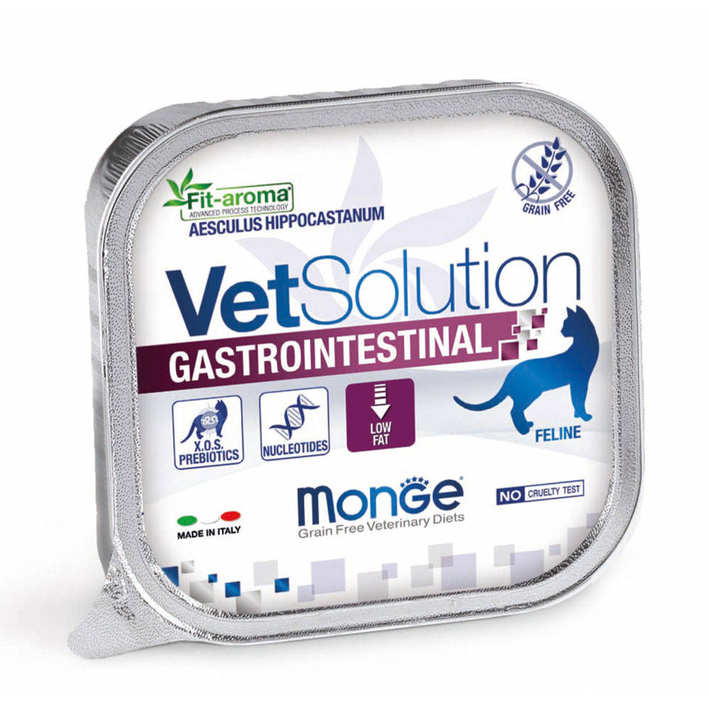 

MONGE Монж VetSolution Gastrointestinal feline Влажный корм для кошек с нарушением пищеварения, 100 г