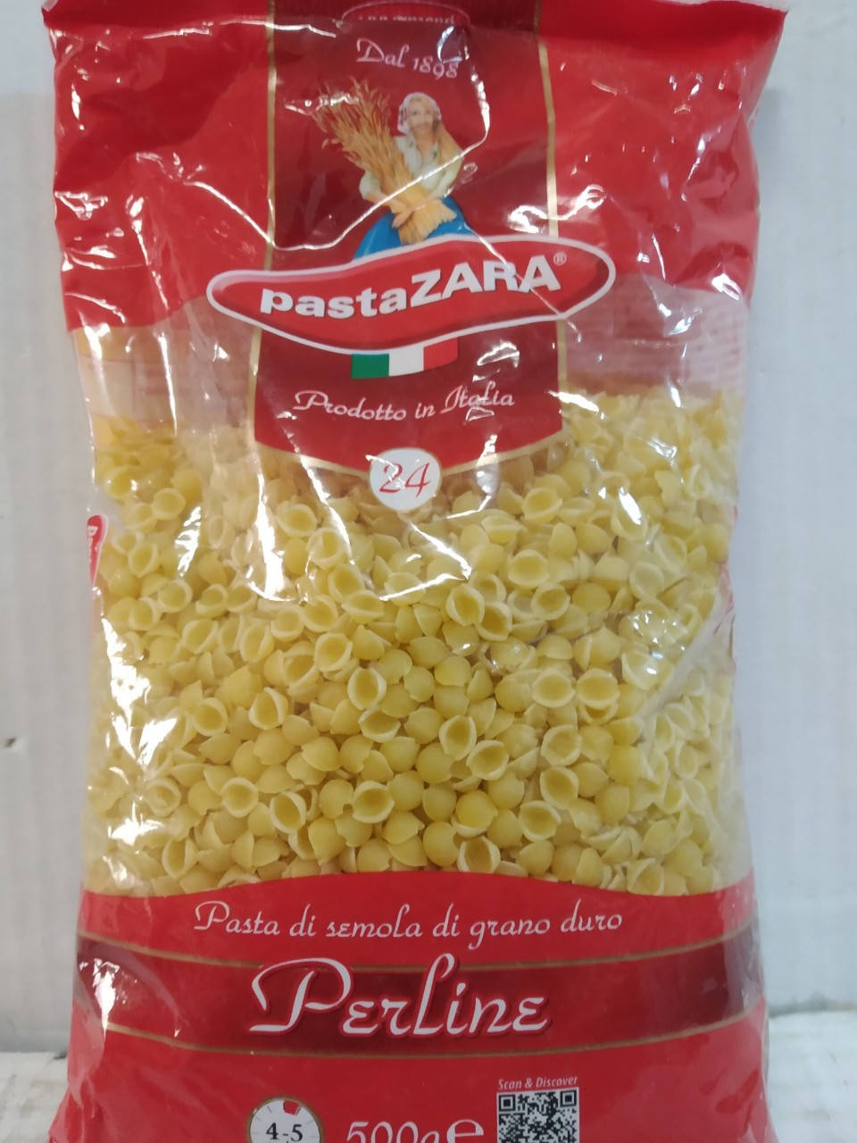 

Макароны Pasta Zara 500г. Perline номер 24 мелкая ракушка