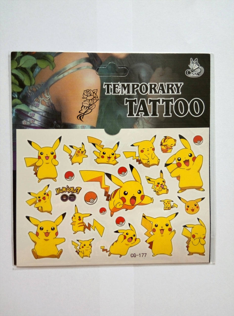 

Флеш тату. 15*10 см, Переводные. Временная. Детская. Мультик Покемон (Pokemon/ Пикачу), CG-177 2307