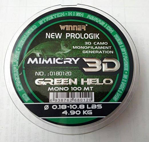 

Леска карповая 3D Winner New Prologic Mimicry 100м 0,18мм - 0,35мм, Темно-зеленый