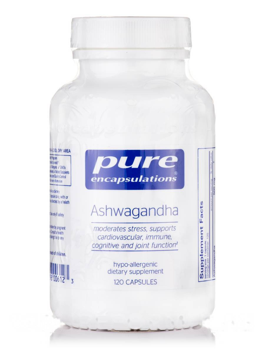 

Ашвагандха, Ashwagandha, Pure Encapsulations, 120 капсул (PE-00612)