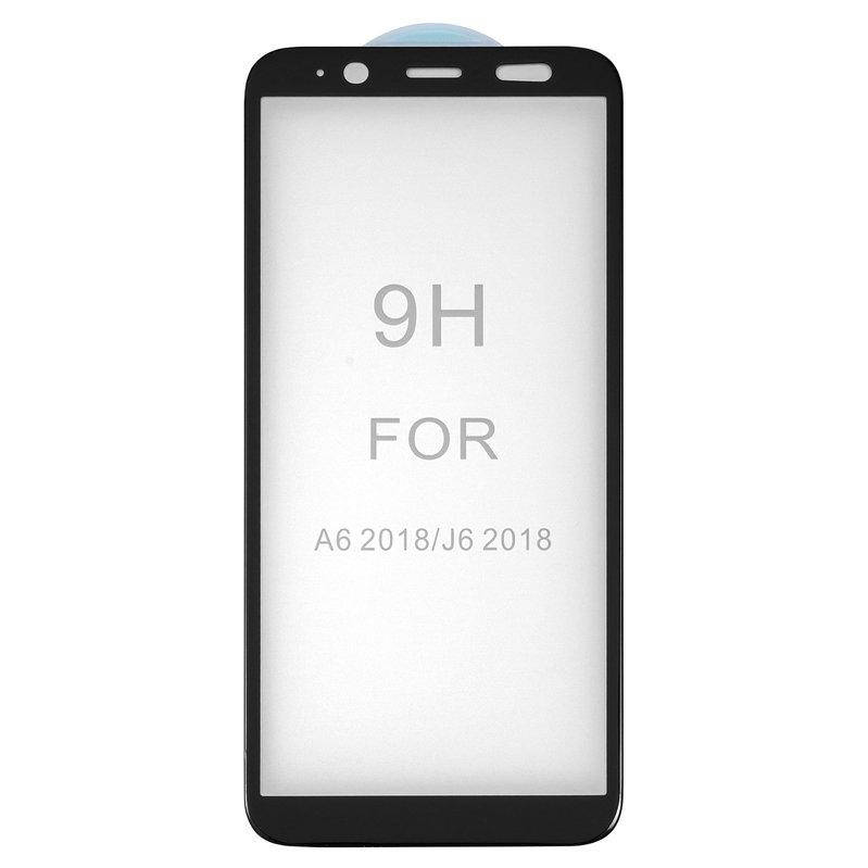 

Захисне скло All Spares для Samsung A600 Dual Galaxy A6 (2018), J600 Galaxy J6, 5D Full Glue, чорний, шар клею