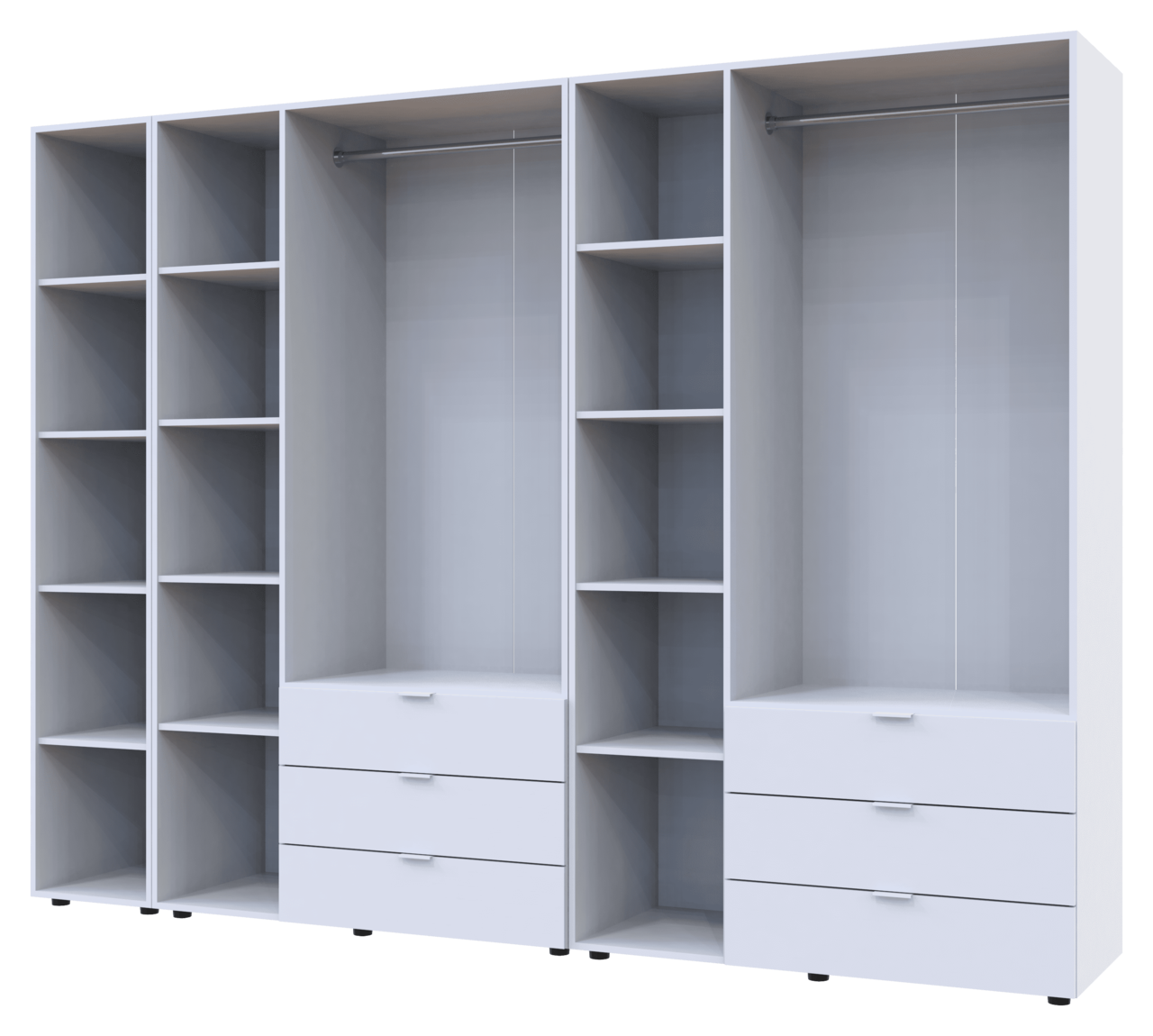 Комплект Doros Гелар з Етажеркою Білий 3+3 ДСП 270.6х49.5х203.4 (42005036) 4