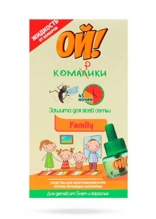 

Жидкость для защиты от комаров Ой! Комарики Family 30 мл