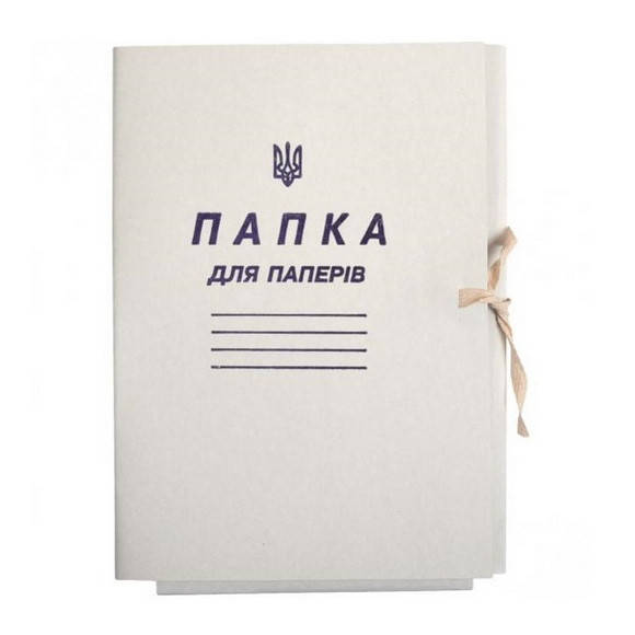 

Папка картонная на завязках "Для паперів", Белый
