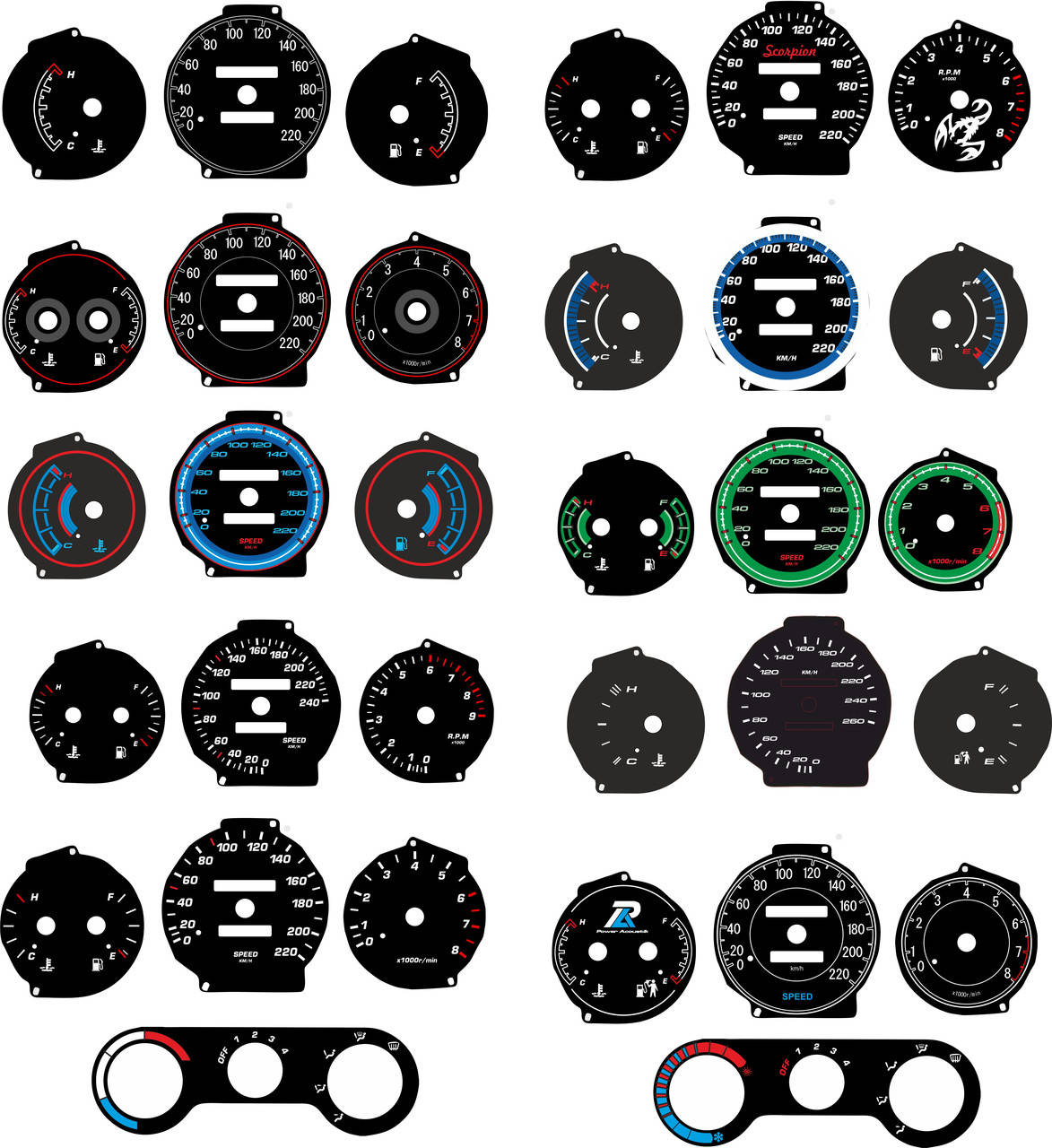 

Шкалы приборов Daewoo Sens