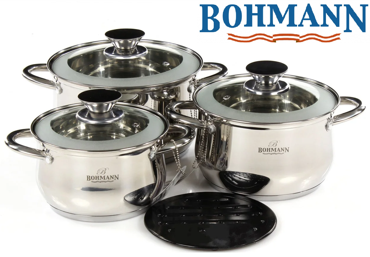 

Набор кухонной посуды Bohmann BH-0114 из нержавеющей стали (2.9.л 3.9л 5.0л)