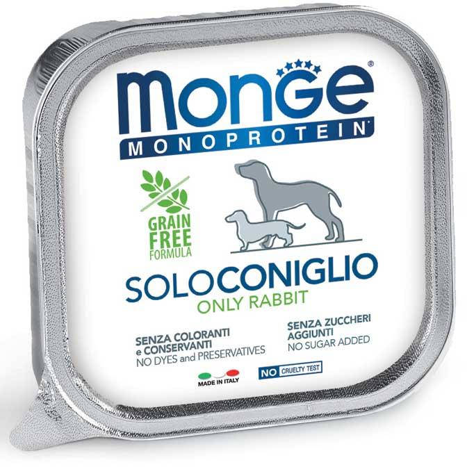 

Монопротеиновый паштет MONGE DOG SOLO 100% Rabbit 150 г