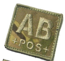 

Липучки, шевроны, нашивки, патчи вышитые (ГРУППА КРОВИ, AB+ / B+) / 5 x 5 см АВ