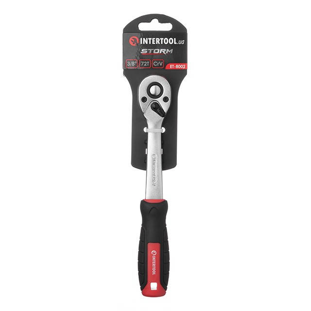 

Рукоятка с храповым механизмом (трещотка) 3/8'' 72 зубца INTERTOOL ET-8002