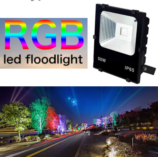 

Уличный цветной прожектор 50Вт RGB, с пультом Sunlight