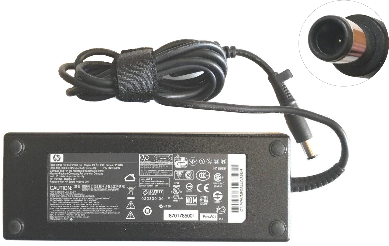 

Блок питания 120W 18.5V 6.5 A 022330-00 (PPP016L) для ноутбуков Hp 7,4х5,0 мм Б/У
