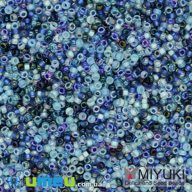 

Бисер японский Miyuki круглый RR 15/0 №MIX02, Микс синий, 5 г (BIS-040547)