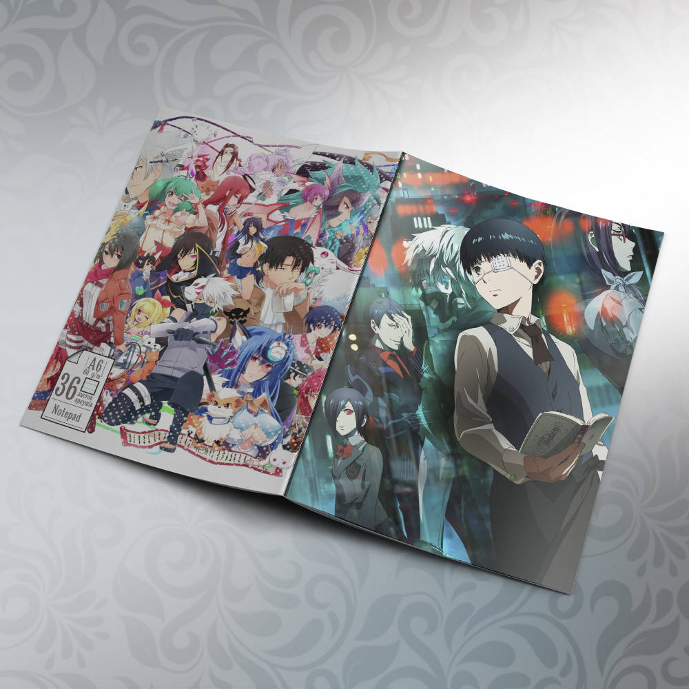 

Блокнот Аниме А6 на скобе Tokyo Ghoul 36 листов 02