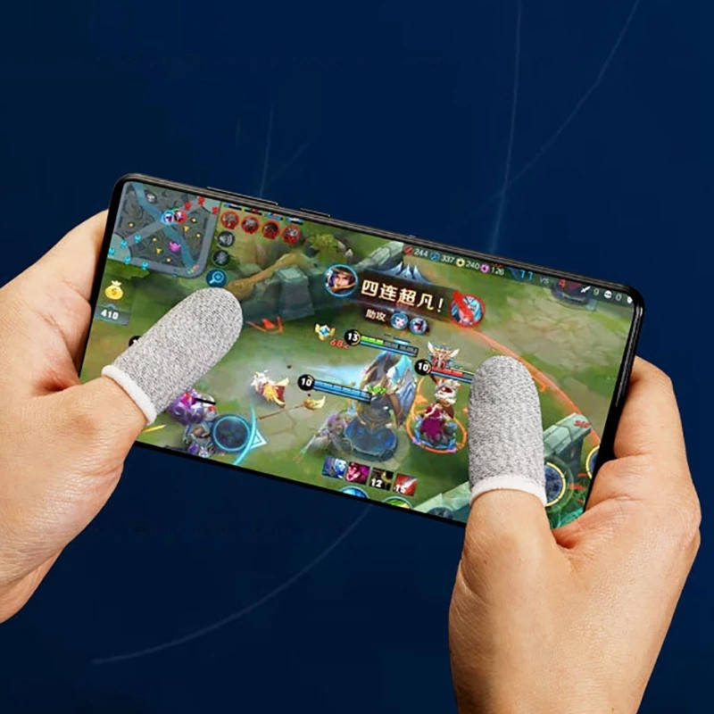 

Напальчники игровые для смартфона серые набор 2 штуки