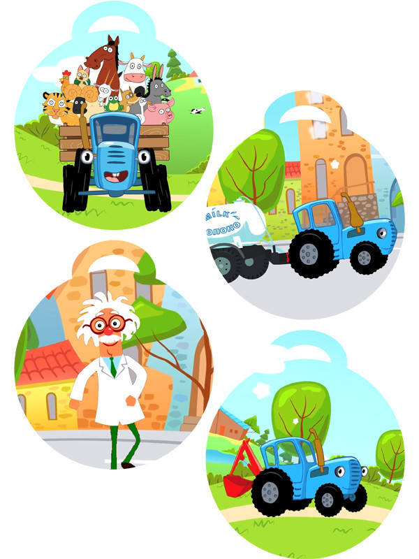 

Медальки/медали (10шт.) "Синий трактор" картонные тематические -малотиражные-