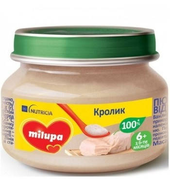 

Milupa Пюре мясное Кролик 6м+ (80г)
