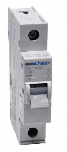 

Автоматический выключатель Hager 1П 40А тип С MC140A